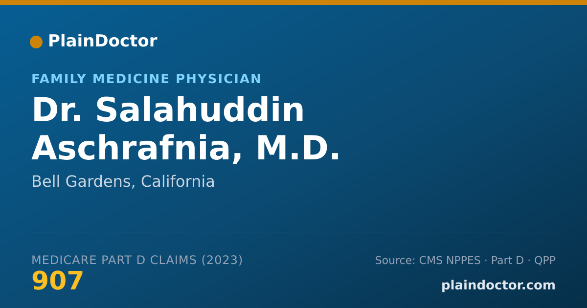 Shareable card for Salahuddin Aschrafnia, M.D. - Family Medicine Physician, Bell Gardens, CA