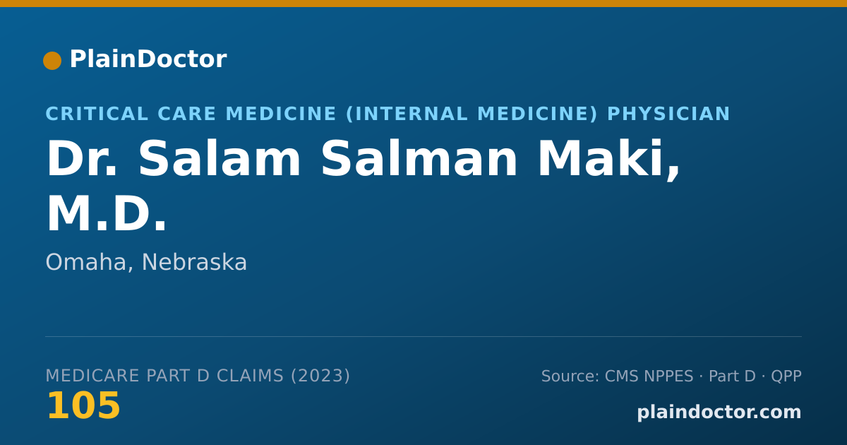 Shareable card for Salam Salman Maki, M.D. - Critical Care Medicine (Internal Medicine) Physician, Omaha, NE