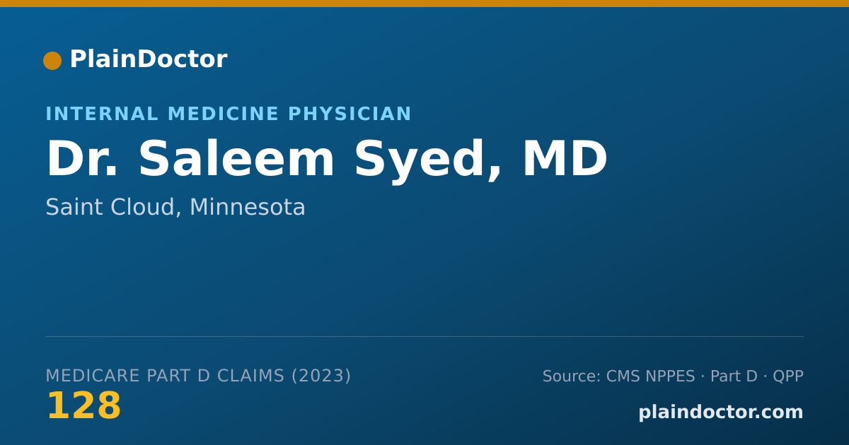Shareable card for Saleem Syed, MD - Internal Medicine Physician, Saint Cloud, MN