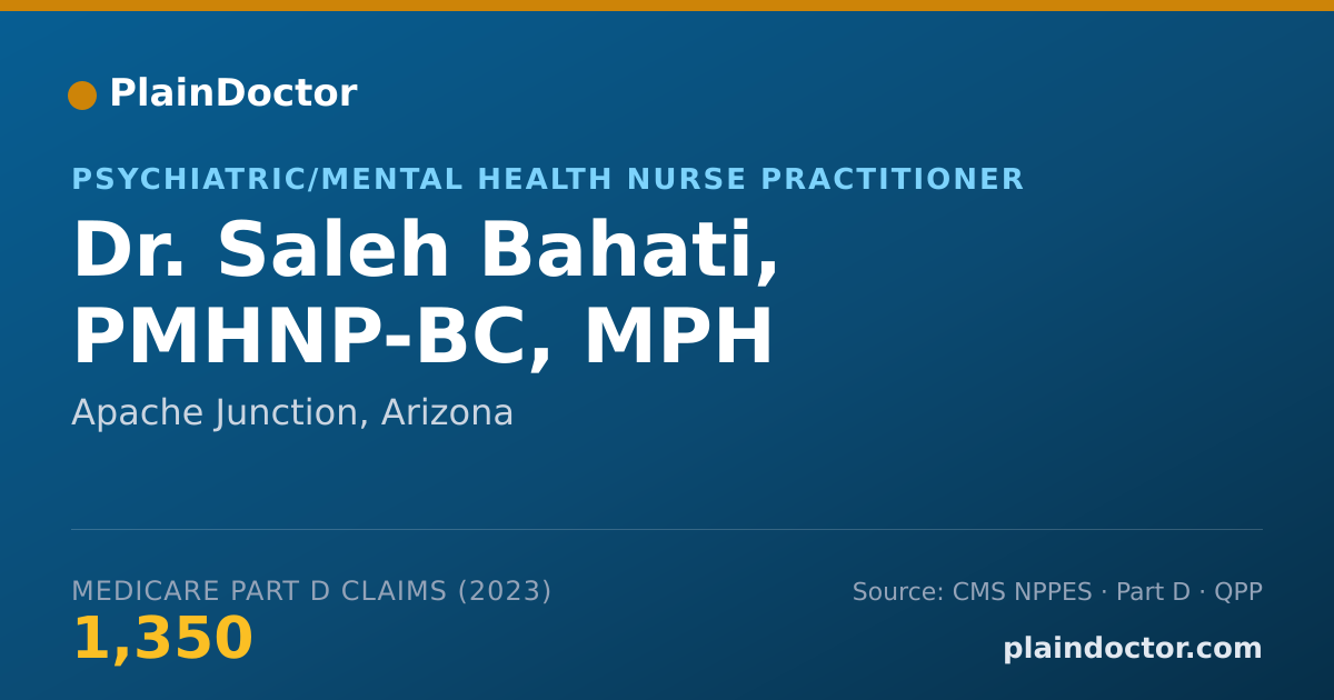 Shareable card for Saleh Bahati, PMHNP-BC, MPH - Psychiatric/Mental Health Nurse Practitioner, Apache Junction, AZ
