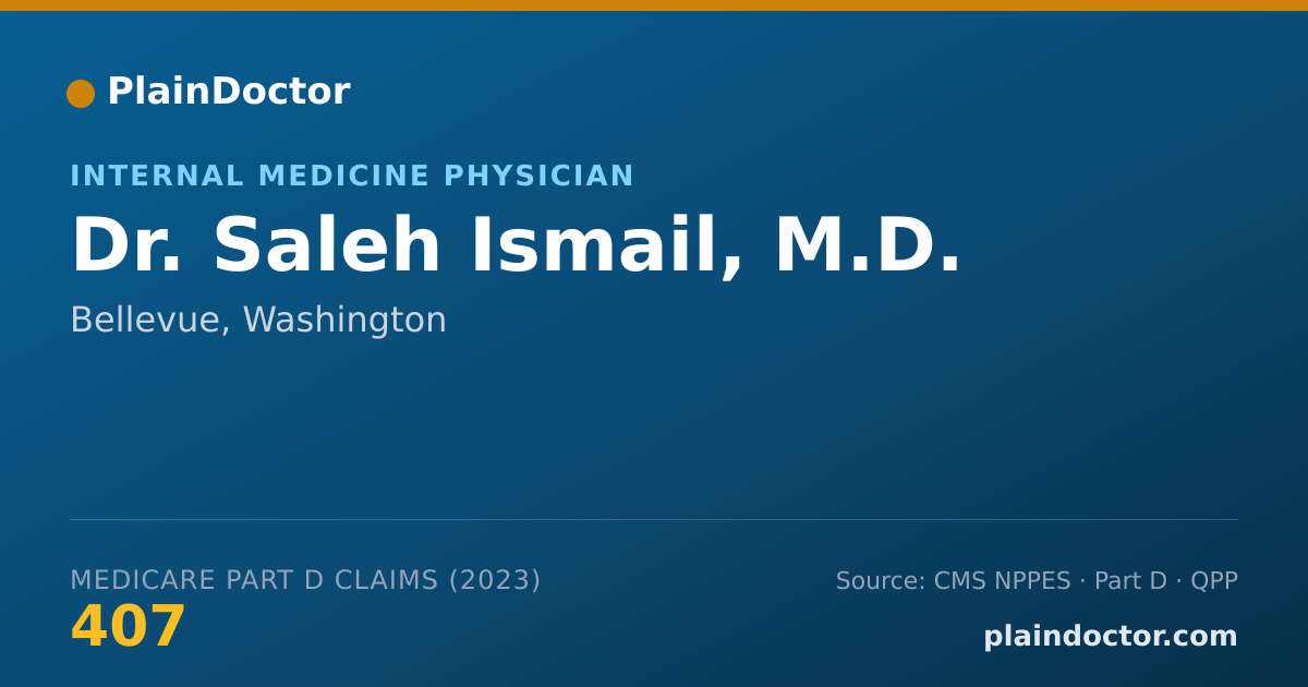 Shareable card for Saleh Ismail, M.D. - Internal Medicine Physician, Bellevue, WA