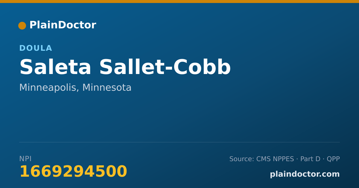 Shareable card for Saleta Sallet-Cobb - Doula, Minneapolis, MN