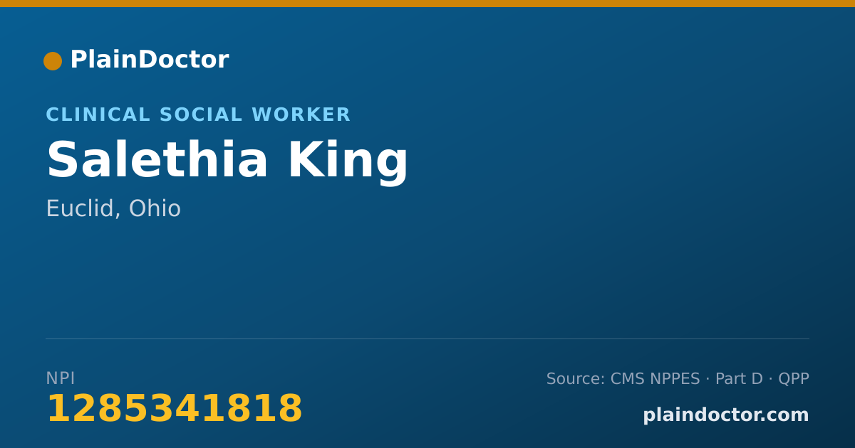 Shareable card for Salethia King - Clinical Social Worker, Euclid, OH