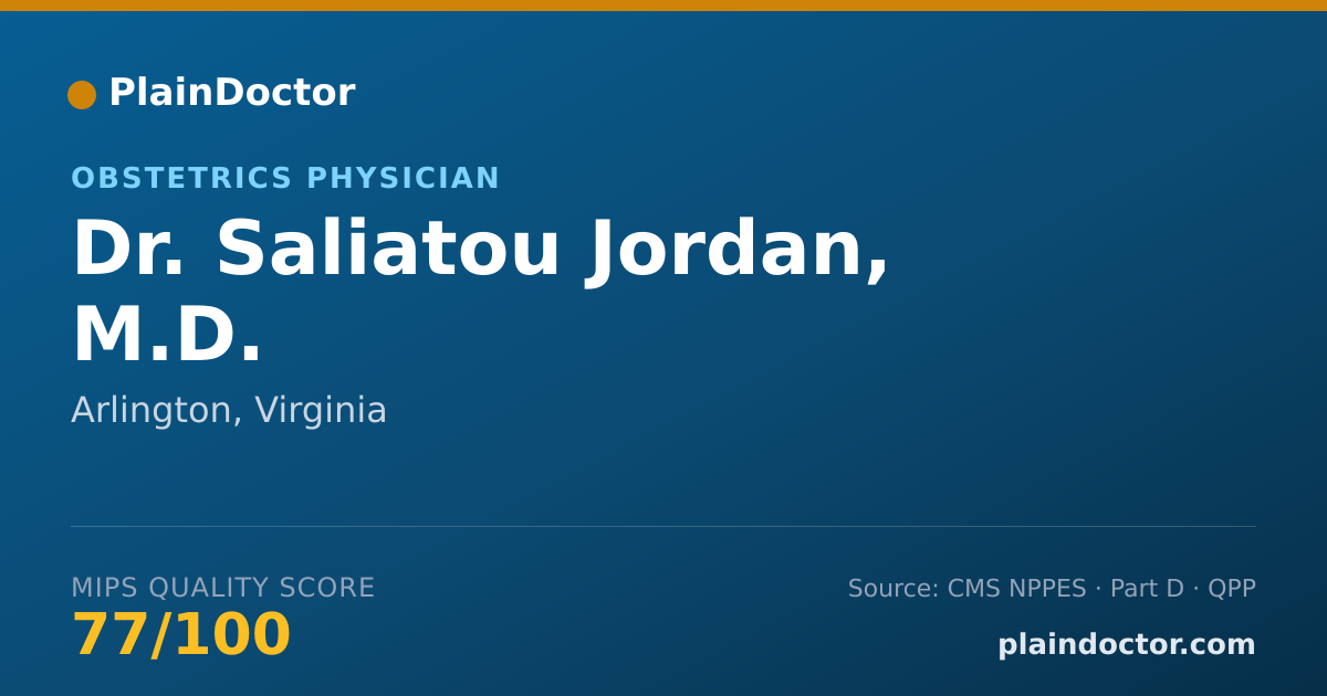 Shareable card for Saliatou Jordan, M.D. - Obstetrics Physician, Arlington, VA