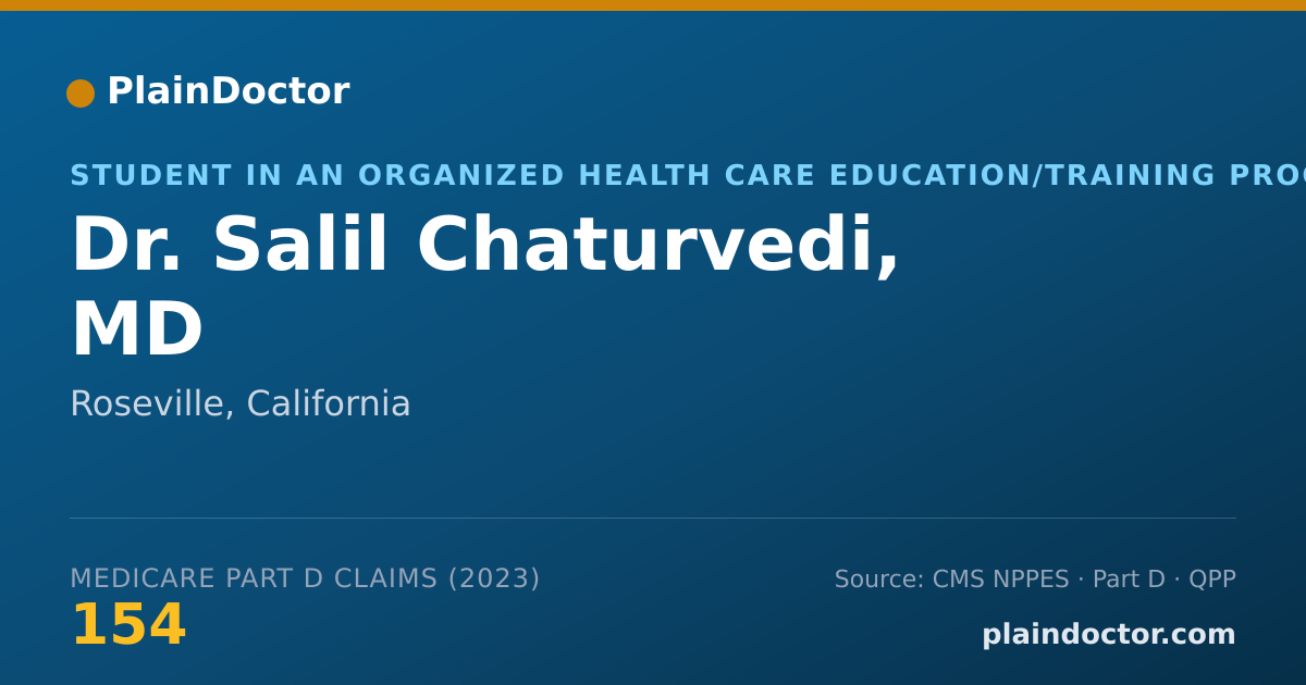 Shareable card for Salil Chaturvedi, MD - Student in an Organized Health Care Education/Training Program, Roseville, CA