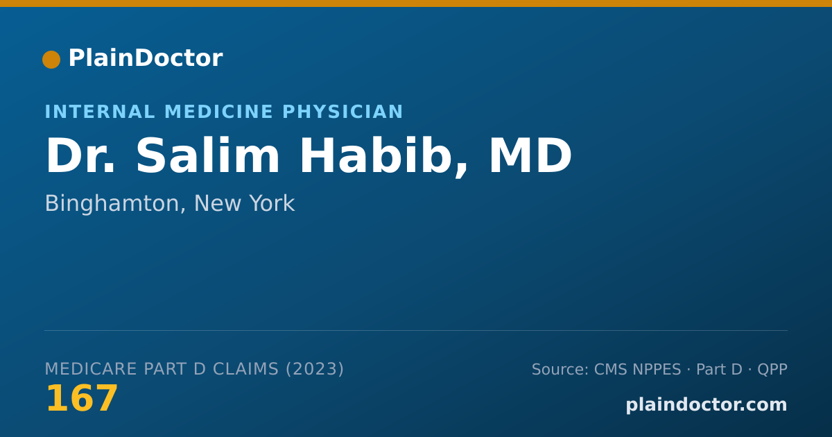 Shareable card for Salim Habib, MD - Internal Medicine Physician, Binghamton, NY
