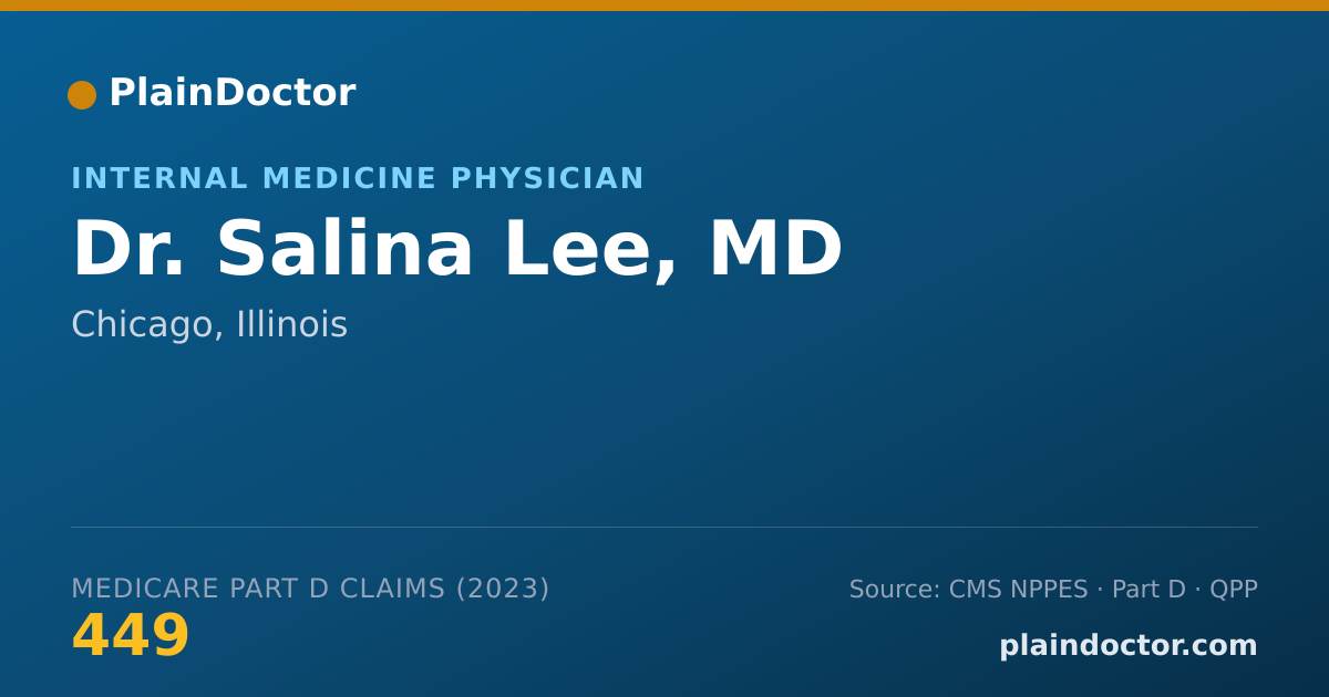 Shareable card for Salina Lee, MD - Internal Medicine Physician, Chicago, IL