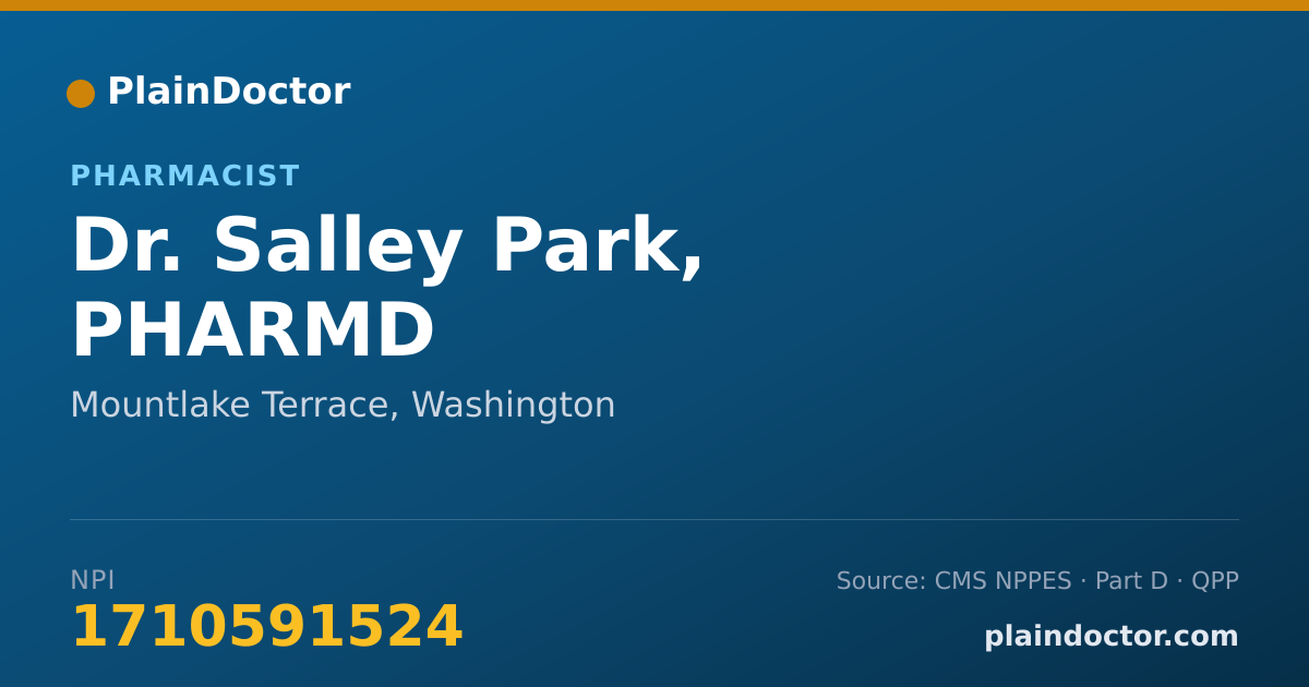 Shareable card for Salley Park, PHARMD - Pharmacist, Mountlake Terrace, WA