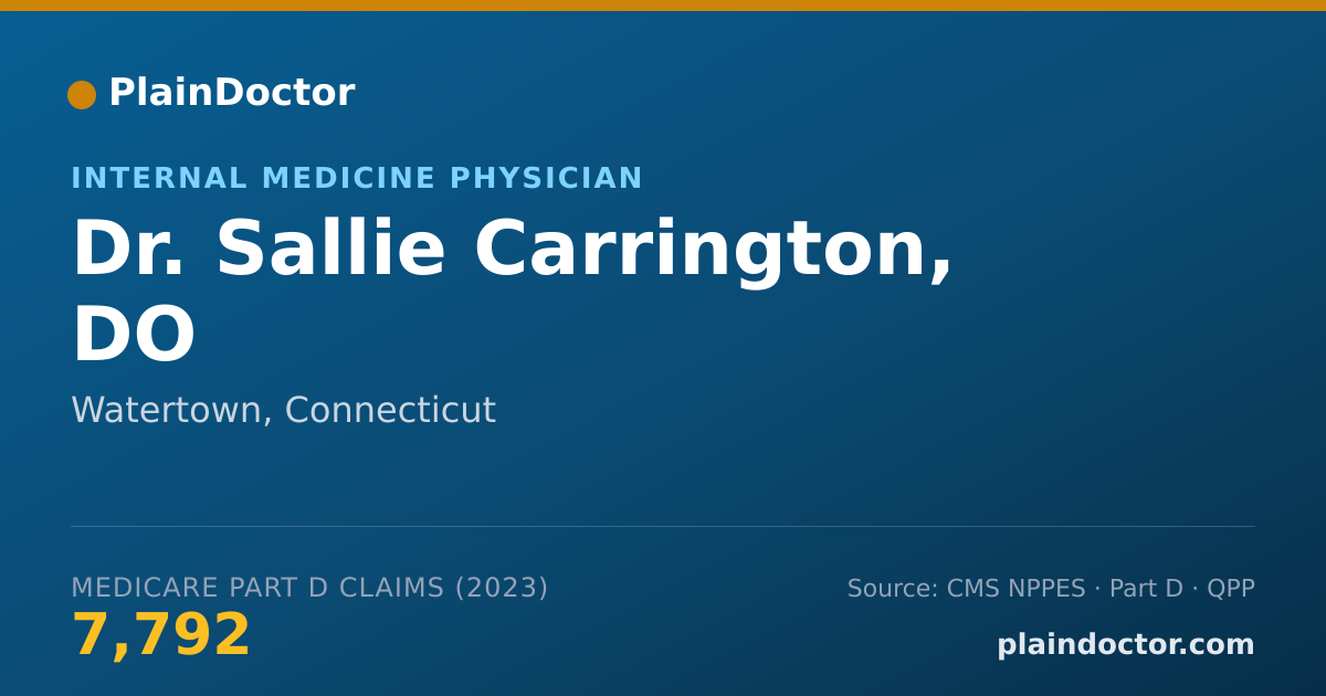 Shareable card for Sallie Carrington, DO - Internal Medicine Physician, Watertown, CT
