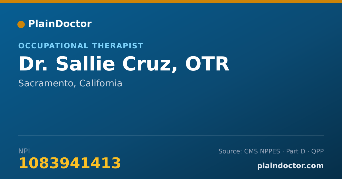 Shareable card for Sallie Cruz, OTR - Occupational Therapist, Sacramento, CA