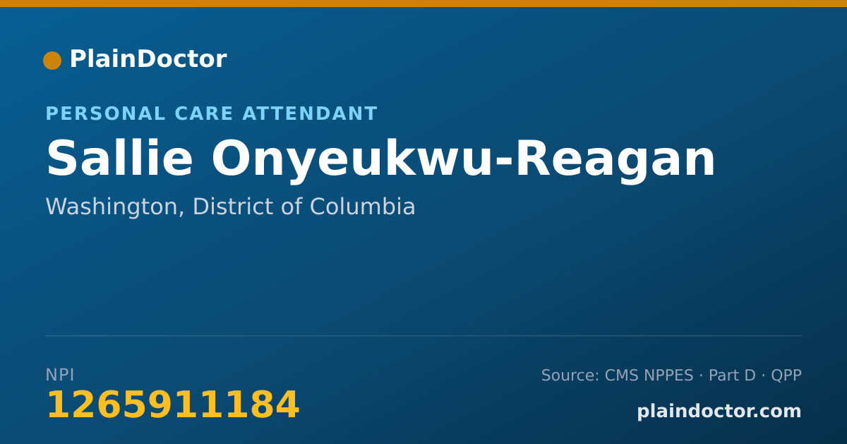 Shareable card for Sallie Onyeukwu-Reagan - Personal Care Attendant, Washington, DC