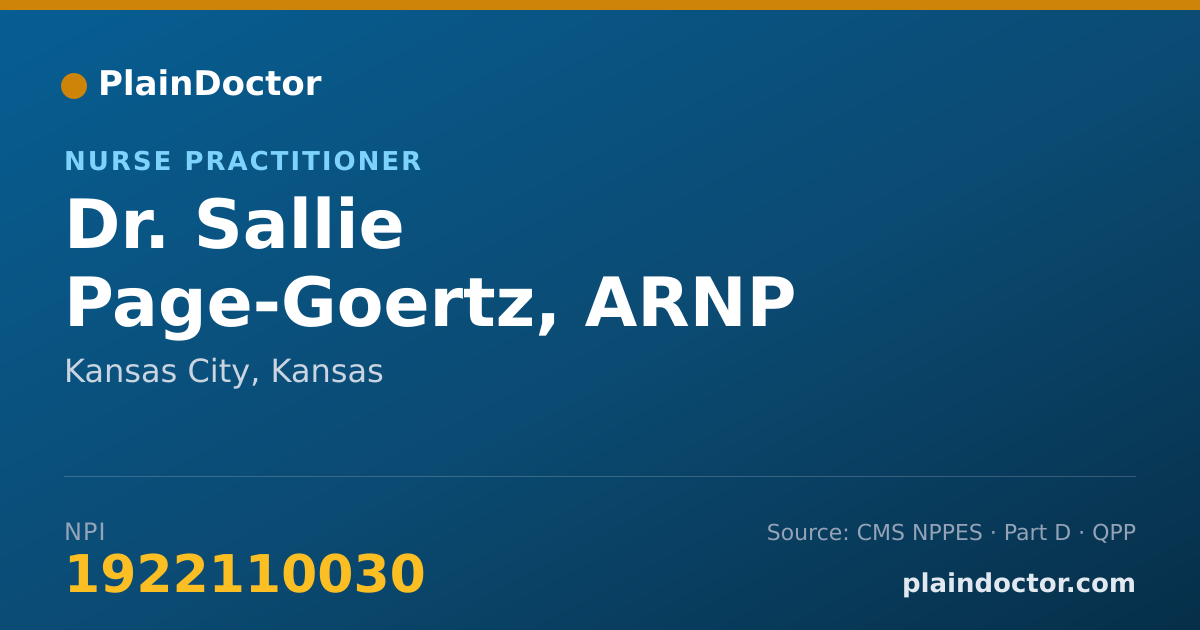 Shareable card for Sallie Page-Goertz, ARNP - Nurse Practitioner, Kansas City, KS