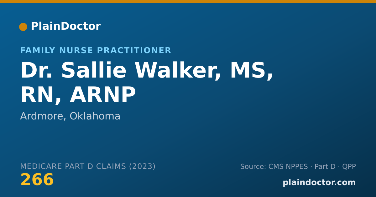 Shareable card for Sallie Walker, MS, RN, ARNP - Family Nurse Practitioner, Ardmore, OK