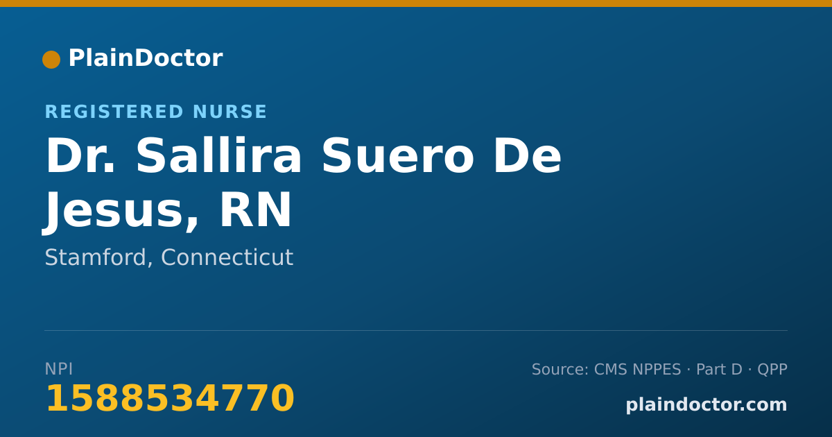 Shareable card for Sallira Suero De Jesus, RN - Registered Nurse, Stamford, CT