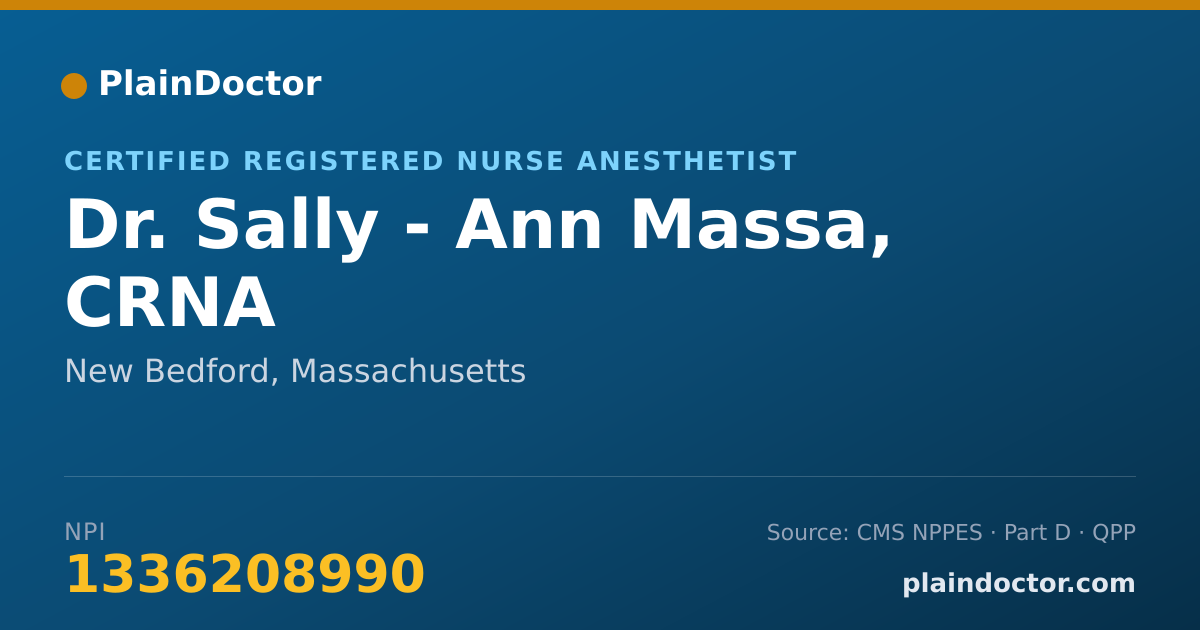 Shareable card for Sally - Ann Massa, CRNA - Certified Registered Nurse Anesthetist, New Bedford, MA