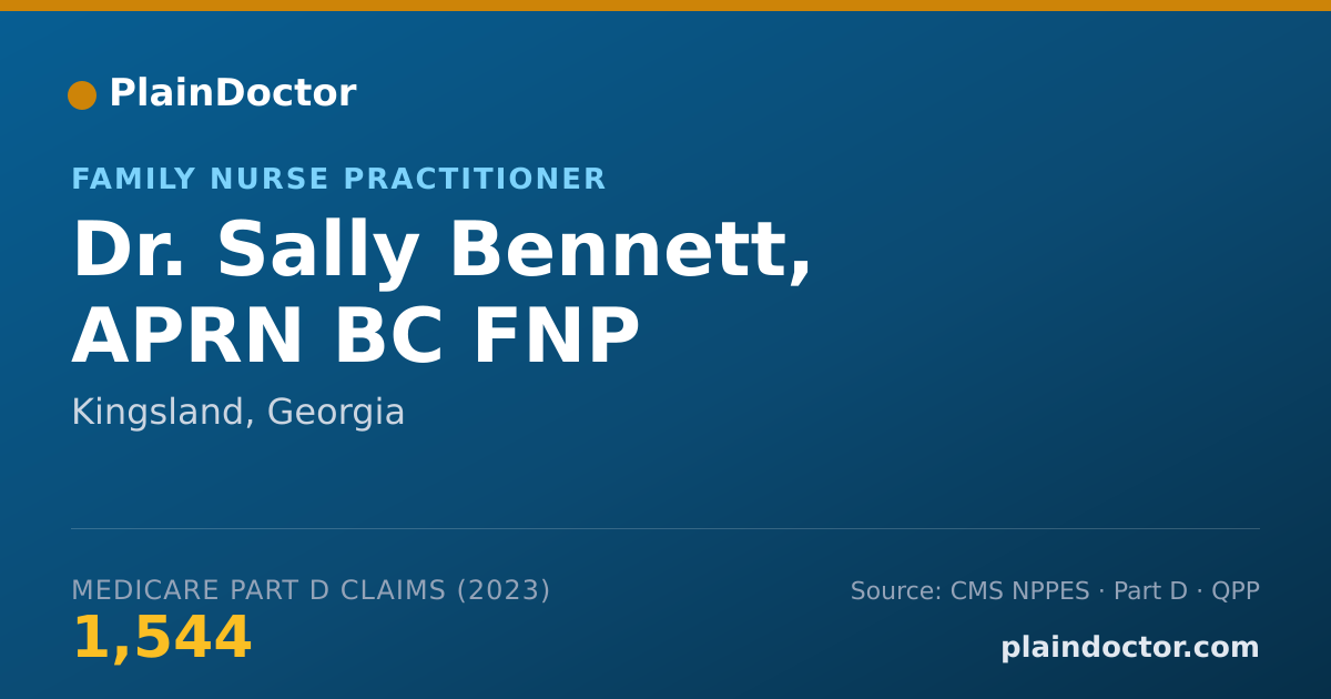 Shareable card for Sally Bennett, APRN BC FNP - Family Nurse Practitioner, Kingsland, GA