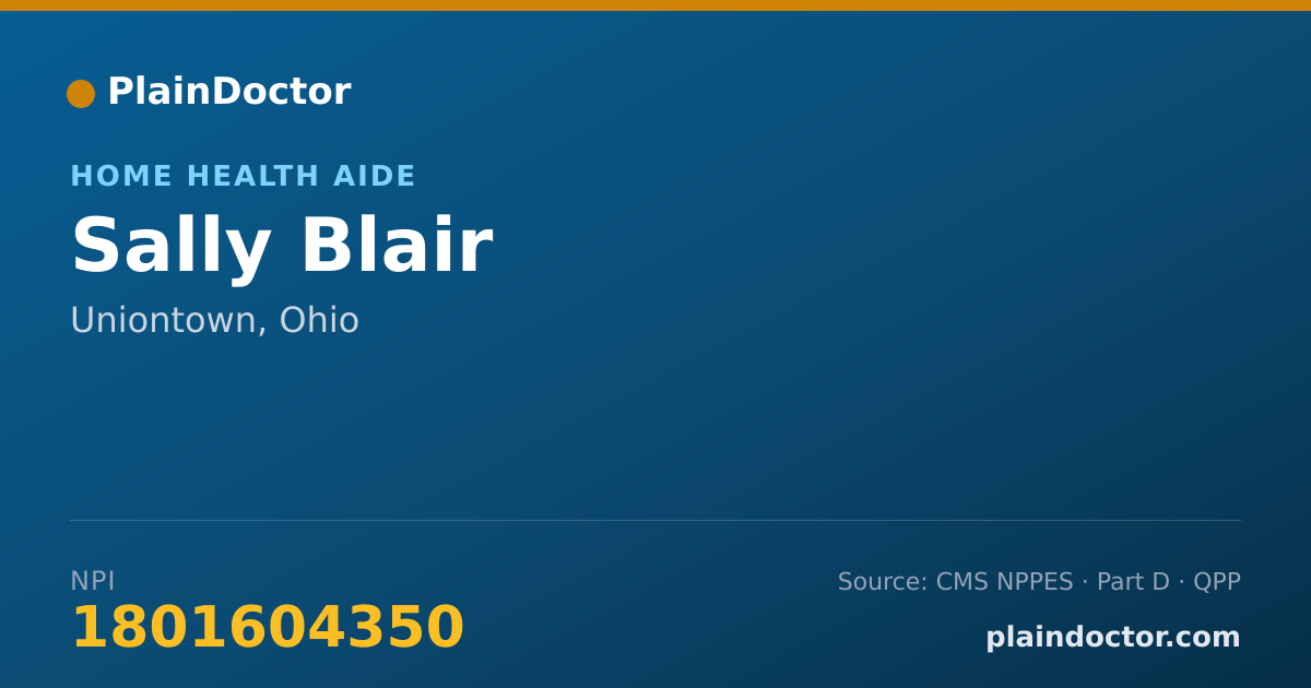 Shareable card for Sally Blair - Home Health Aide, Uniontown, OH
