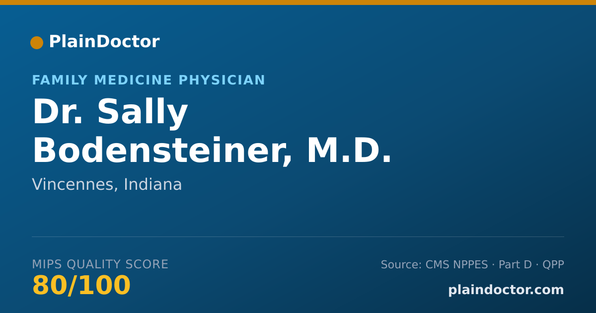 Shareable card for Sally Bodensteiner, M.D. - Family Medicine Physician, Vincennes, IN