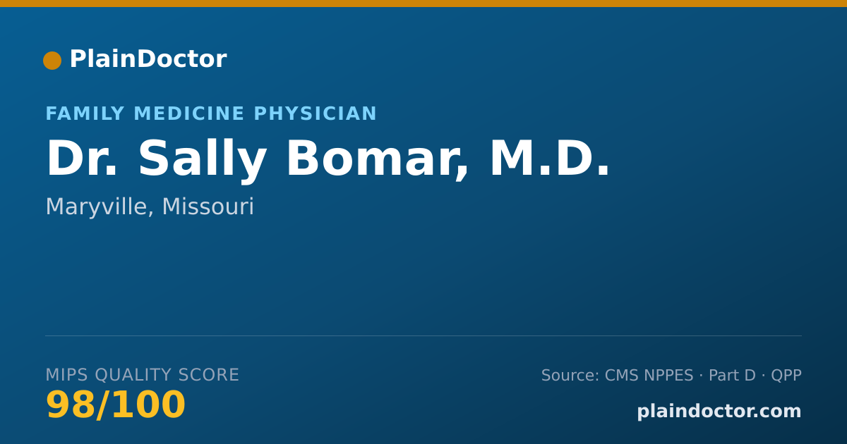 Shareable card for Sally Bomar, M.D. - Family Medicine Physician, Maryville, MO