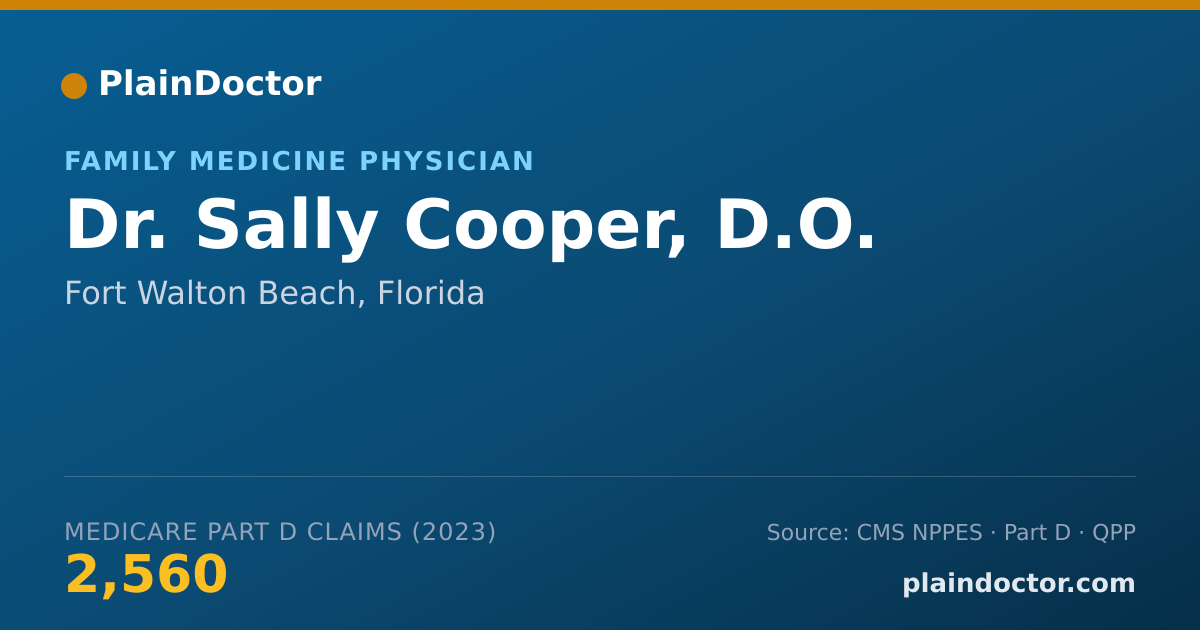 Shareable card for Sally Cooper, D.O. - Family Medicine Physician, Fort Walton Beach, FL