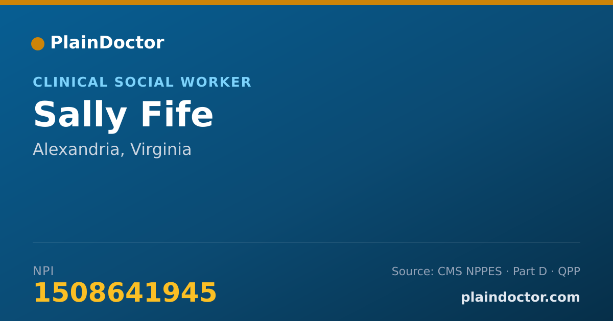 Shareable card for Sally Fife - Clinical Social Worker, Alexandria, VA