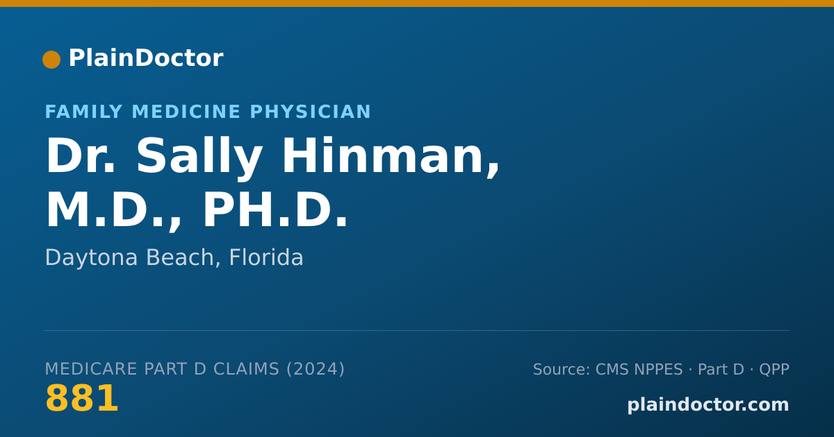 Shareable card for Sally Hinman, M.D., PH.D. - Family Medicine Physician, Daytona Beach, FL