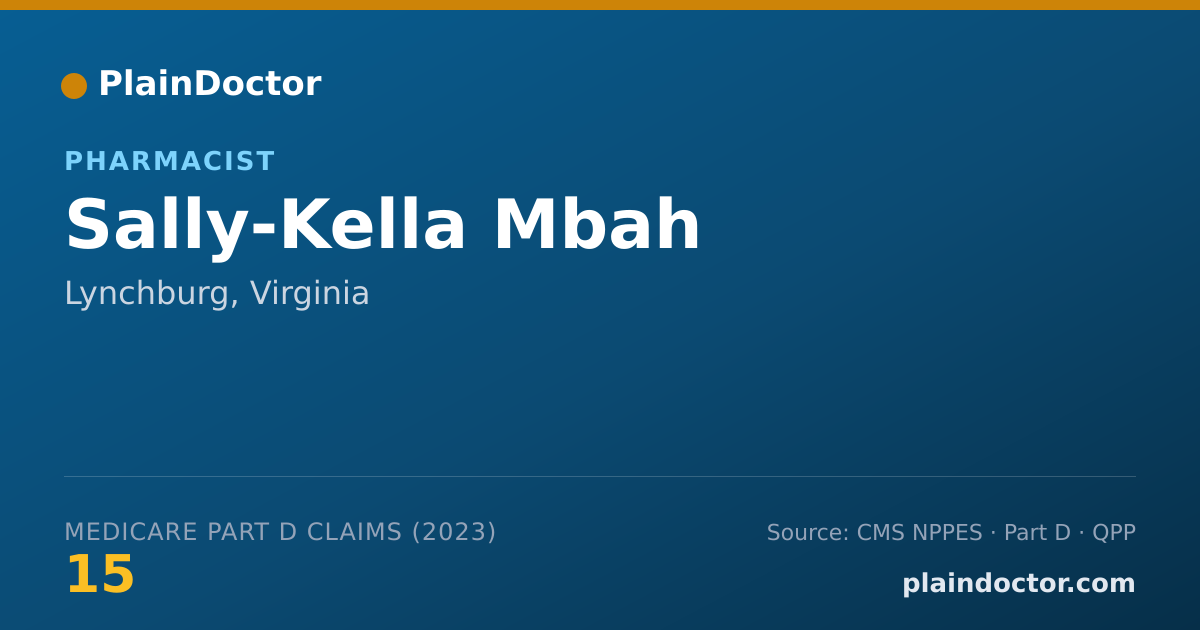 Shareable card for Sally-Kella Mbah - Pharmacist, Lynchburg, VA