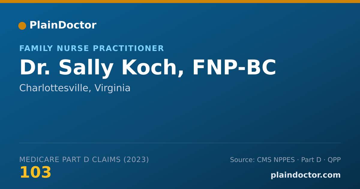 Shareable card for Sally Koch, FNP-BC - Family Nurse Practitioner, Charlottesville, VA