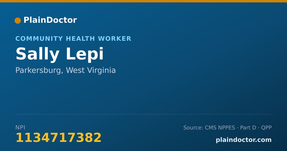 Shareable card for Sally Lepi - Community Health Worker, Parkersburg, WV