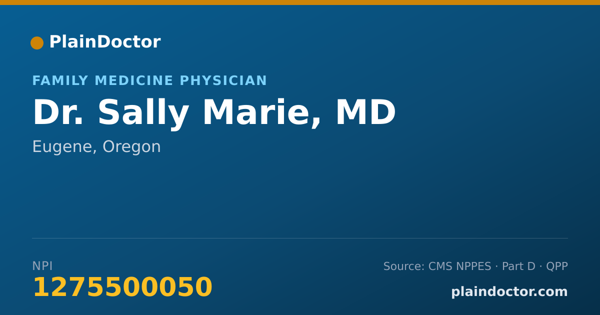 Shareable card for Sally Marie, MD - Family Medicine Physician, Eugene, OR