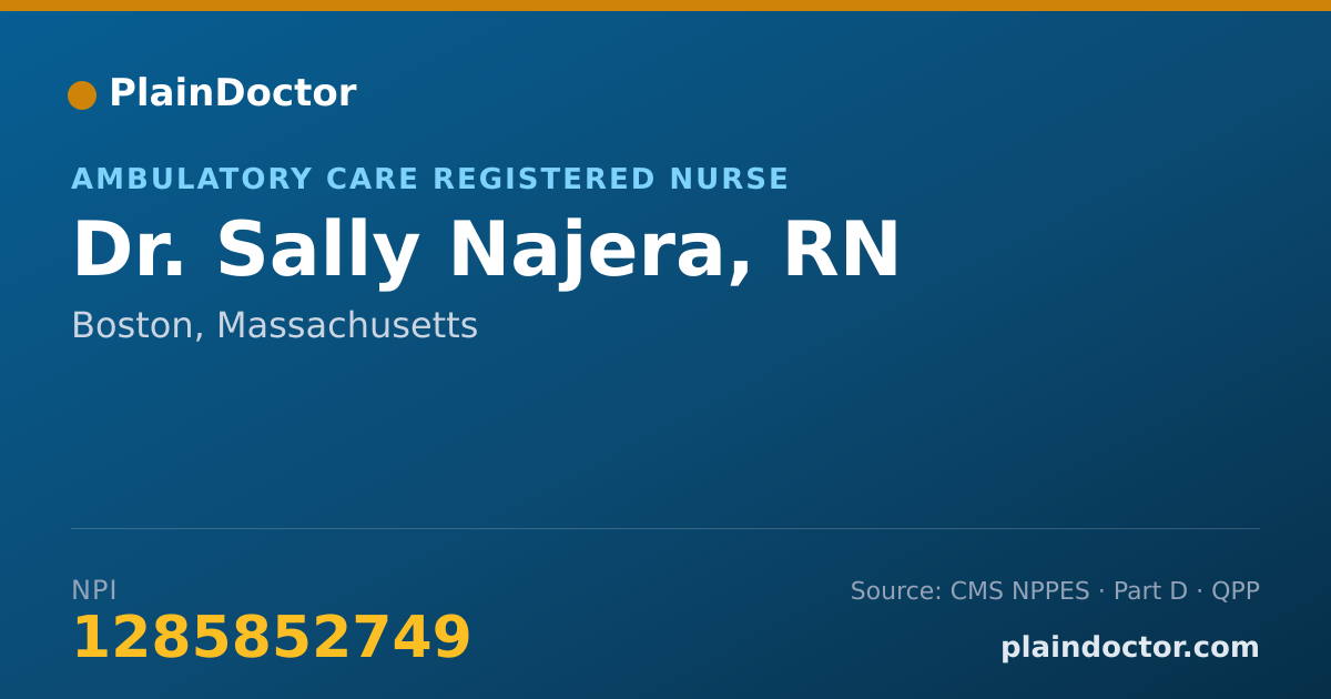 Shareable card for Sally Najera, RN - Ambulatory Care Registered Nurse, Boston, MA