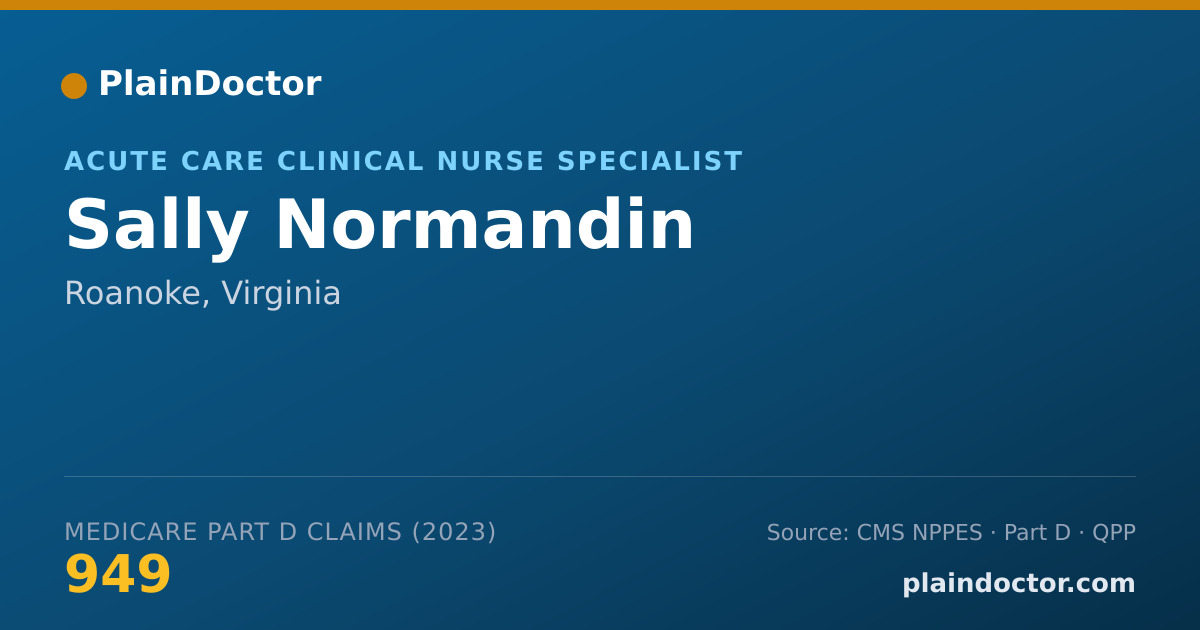 Shareable card for Sally Normandin - Acute Care Clinical Nurse Specialist, Roanoke, VA