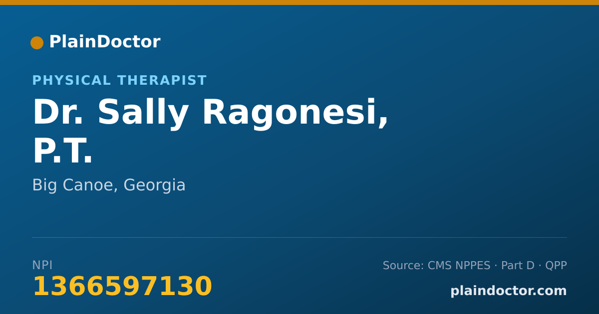 Shareable card for Sally Ragonesi, P.T. - Physical Therapist, Big Canoe, GA