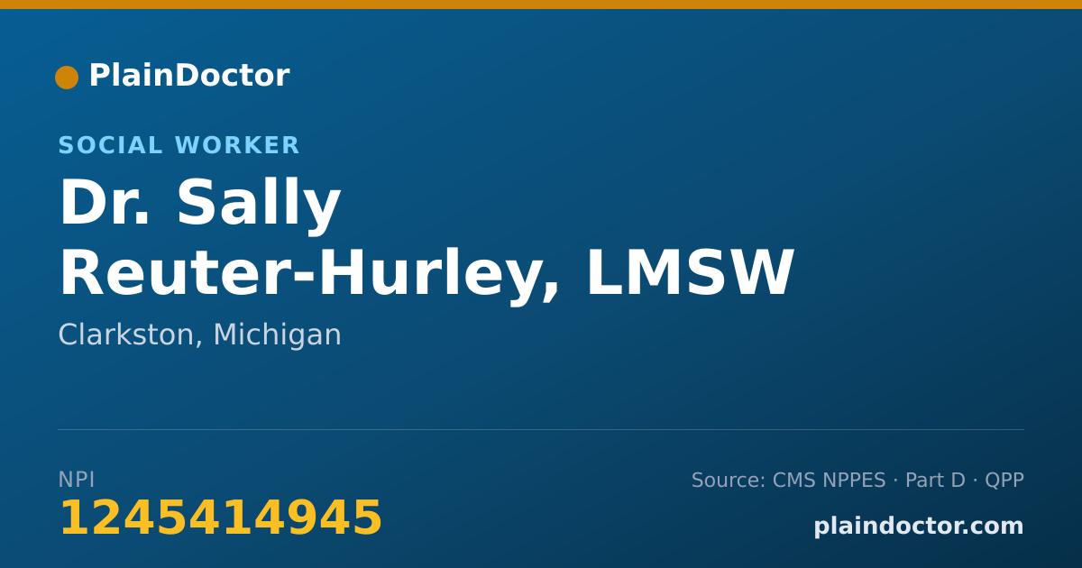 Shareable card for Sally Reuter-Hurley, LMSW - Social Worker, Clarkston, MI