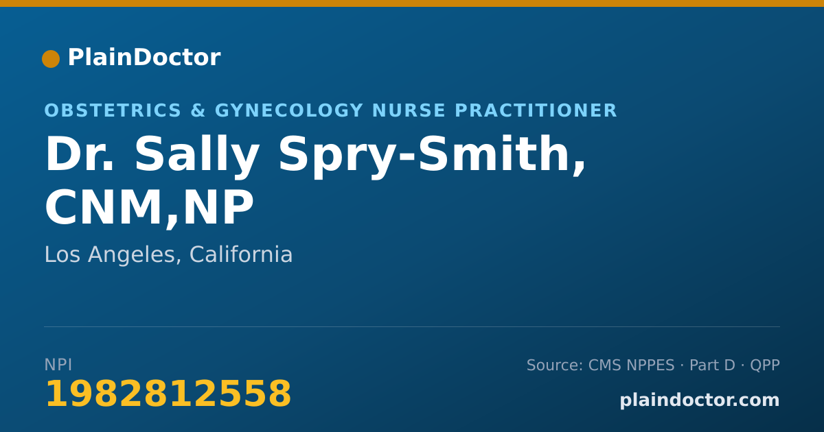Shareable card for Sally Spry-Smith, CNM,NP - Obstetrics & Gynecology Nurse Practitioner, Los Angeles, CA