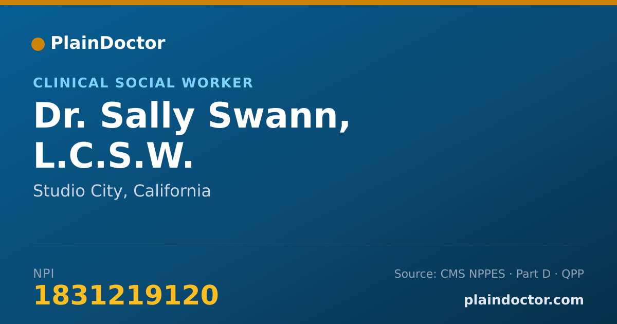 Shareable card for Sally Swann, L.C.S.W. - Clinical Social Worker, Studio City, CA