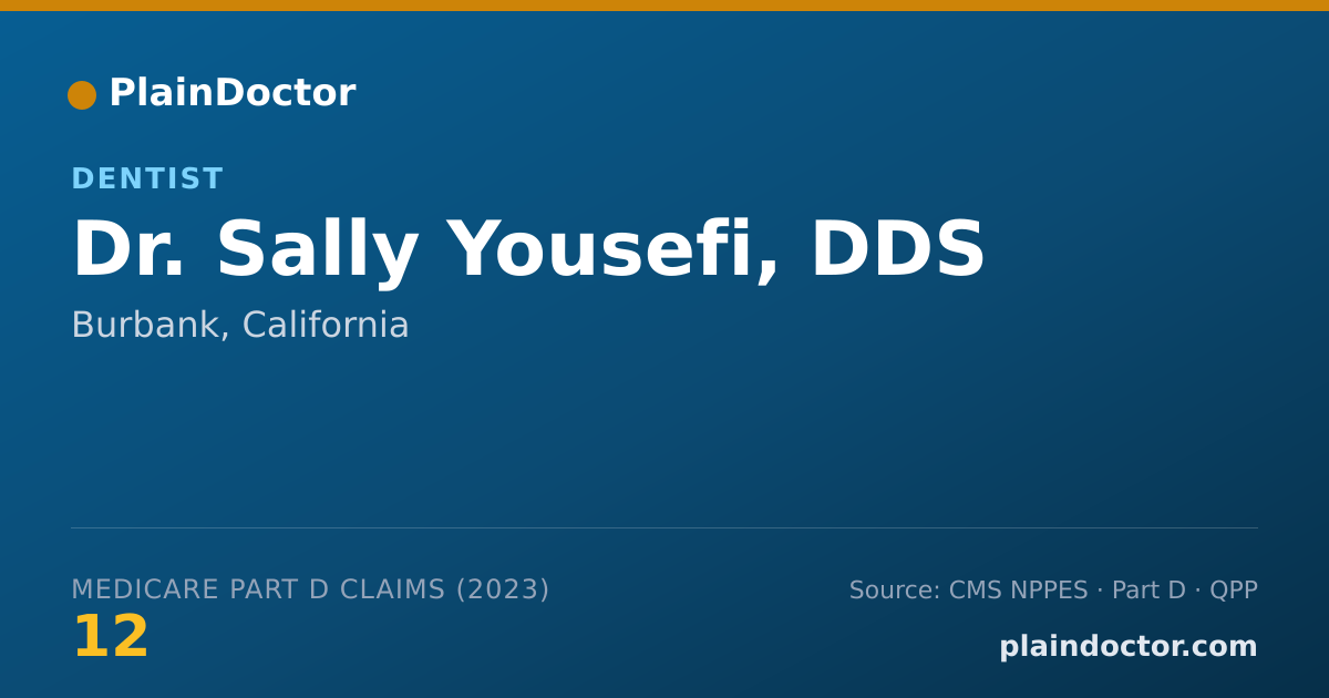 Shareable card for Sally Yousefi, DDS - Dentist, Burbank, CA