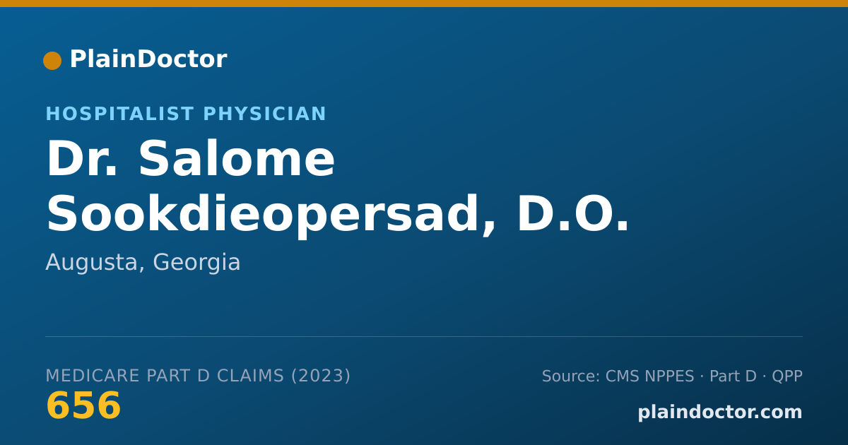 Shareable card for Salome Sookdieopersad, D.O. - Hospitalist Physician, Augusta, GA