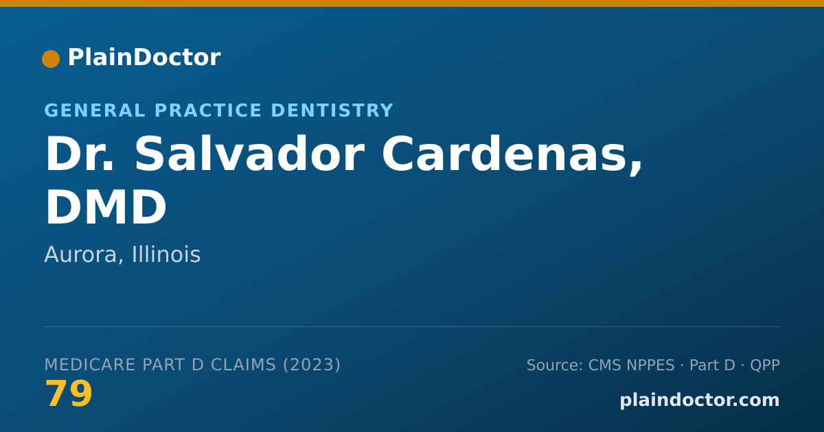 Shareable card for Salvador Cardenas, DMD - General Practice Dentistry, Aurora, IL