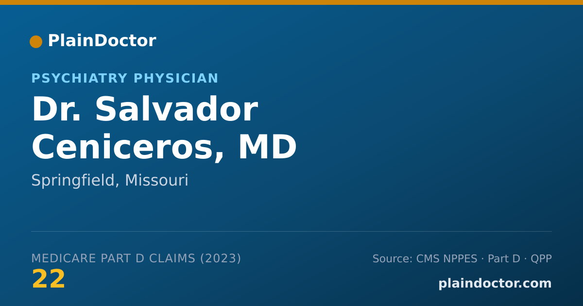 Shareable card for Salvador Ceniceros, MD - Psychiatry Physician, Springfield, MO