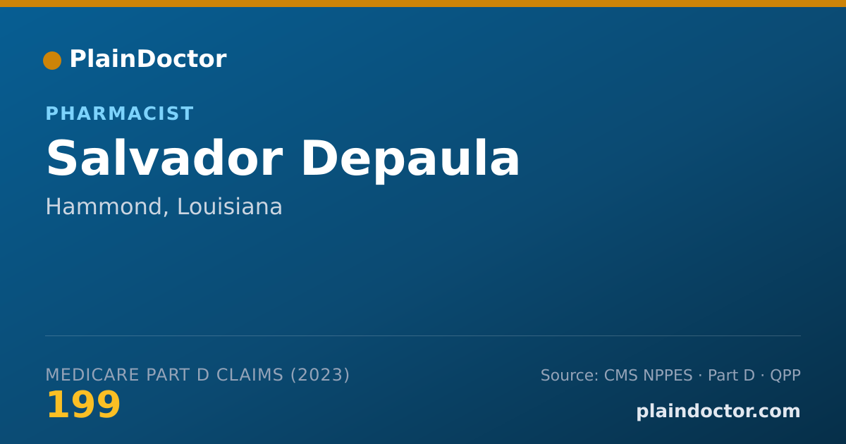 Shareable card for Salvador Depaula - Pharmacist, Hammond, LA