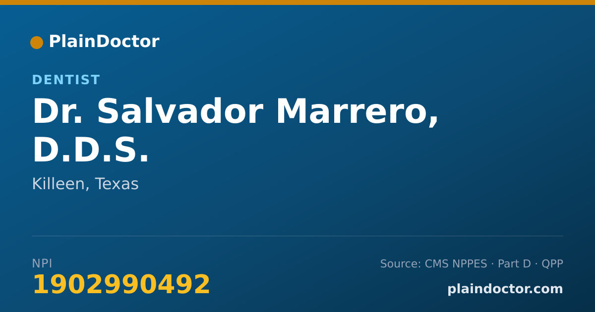 Shareable card for Salvador Marrero, D.D.S. - Dentist, Killeen, TX