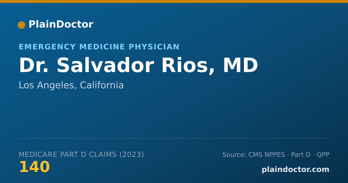 Shareable card for Salvador Rios, MD - Emergency Medicine Physician, Los Angeles, CA