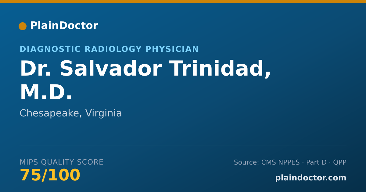 Shareable card for Salvador Trinidad, M.D. - Diagnostic Radiology Physician, Chesapeake, VA