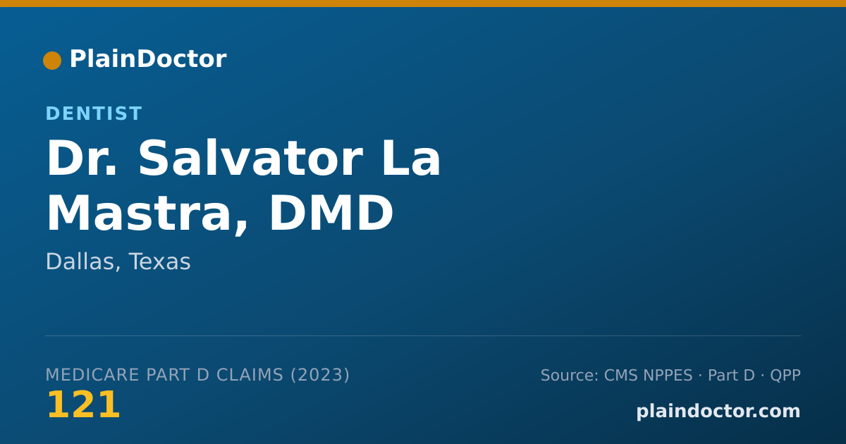 Shareable card for Salvator La Mastra, DMD - Dentist, Dallas, TX