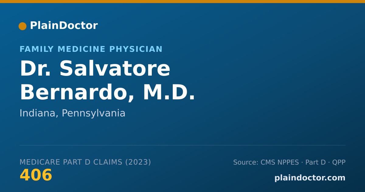 Shareable card for Salvatore Bernardo, M.D. - Family Medicine Physician, Indiana, PA