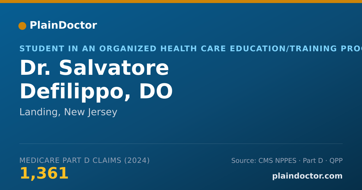 Shareable card for Salvatore Defilippo, DO - Student in an Organized Health Care Education/Training Program, Landing, NJ