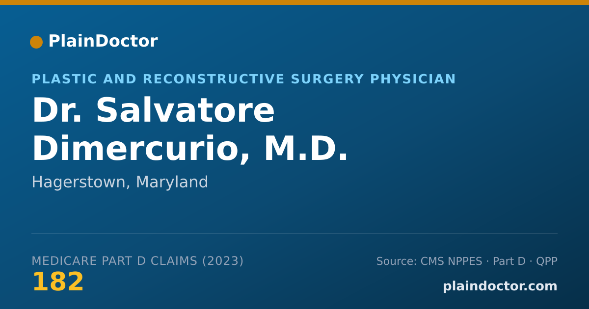 Shareable card for Salvatore Dimercurio, M.D. - Plastic and Reconstructive Surgery Physician, Hagerstown, MD