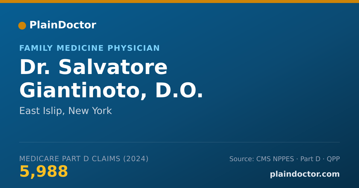 Shareable card for Salvatore Giantinoto, D.O. - Family Medicine Physician, East Islip, NY