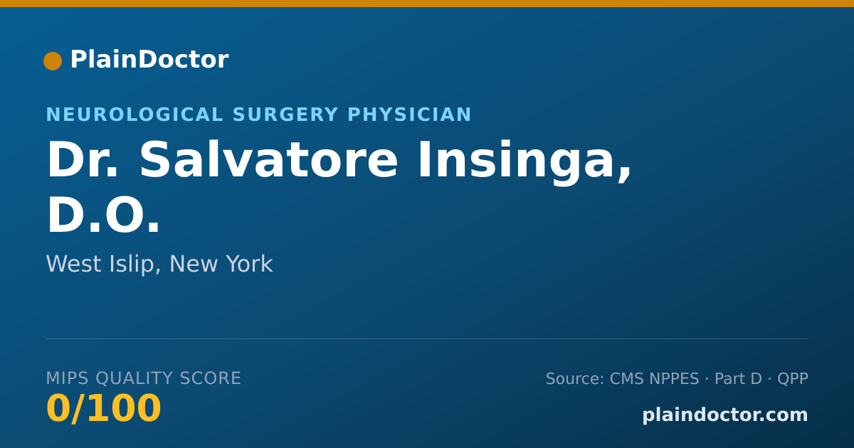 Shareable card for Salvatore Insinga, D.O. - Neurological Surgery Physician, West Islip, NY